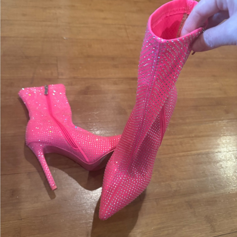 Pink Rhinestone Women's Boots